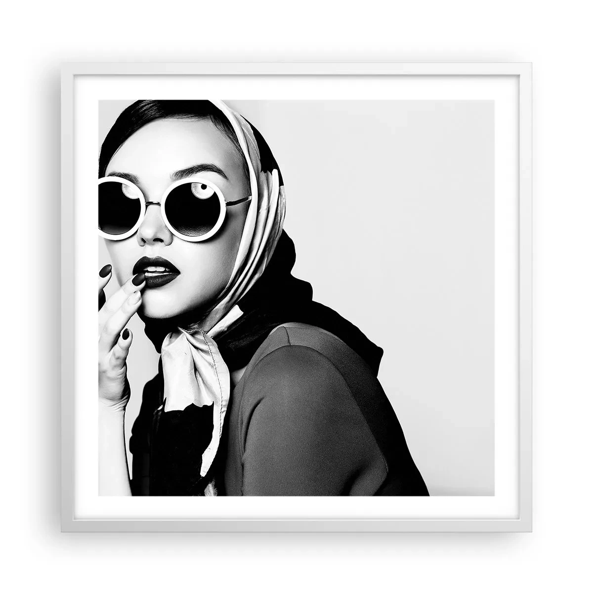 Affiche dans un cadre blanc - Poster - Salutations des années 60 - 60x60 cm