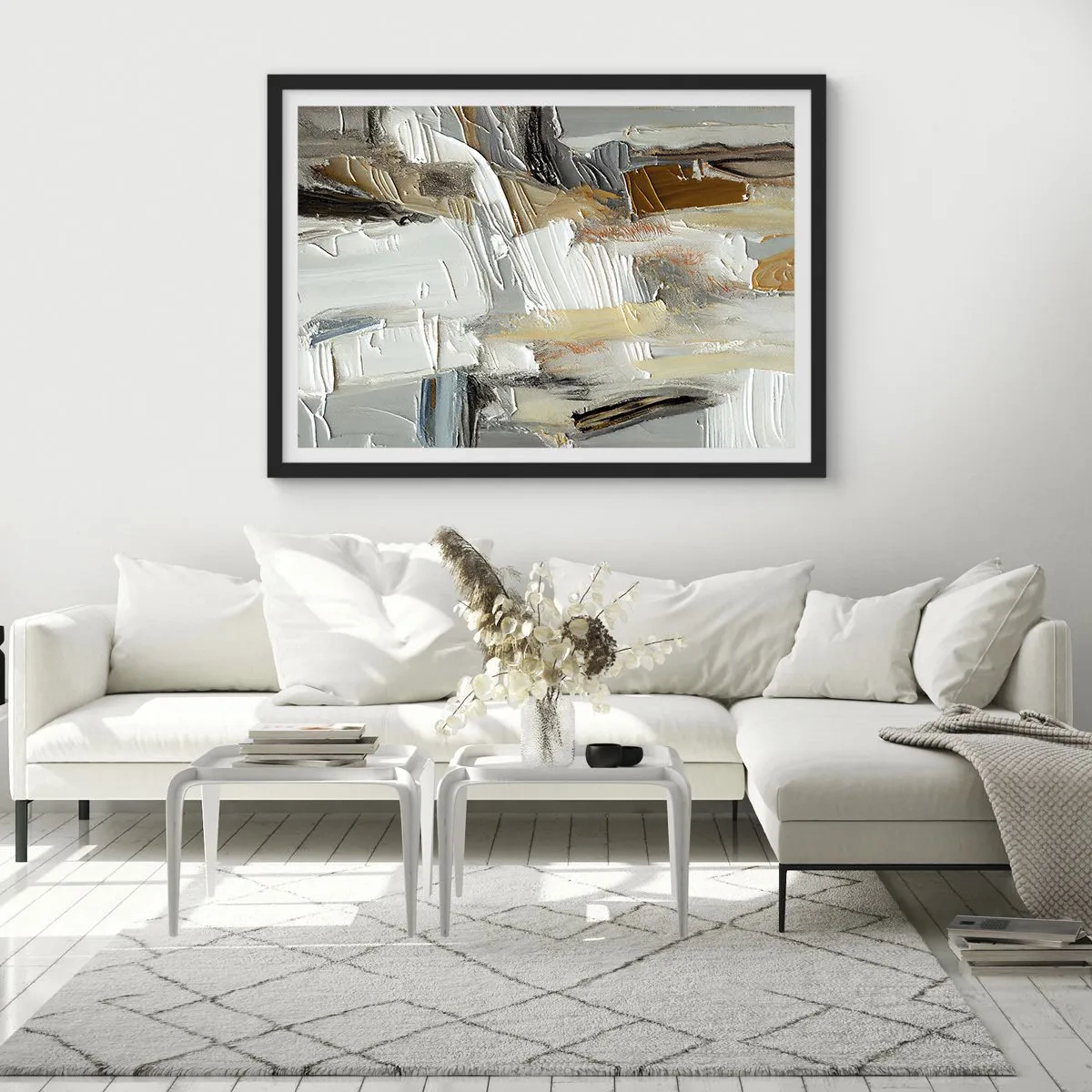 Affiche dans un cadre noir - Poster - Couches colorées - 40x30 cm