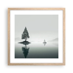 Affiche dans un chêne clair - Poster - Un rêve somnolent - 40x40 cm