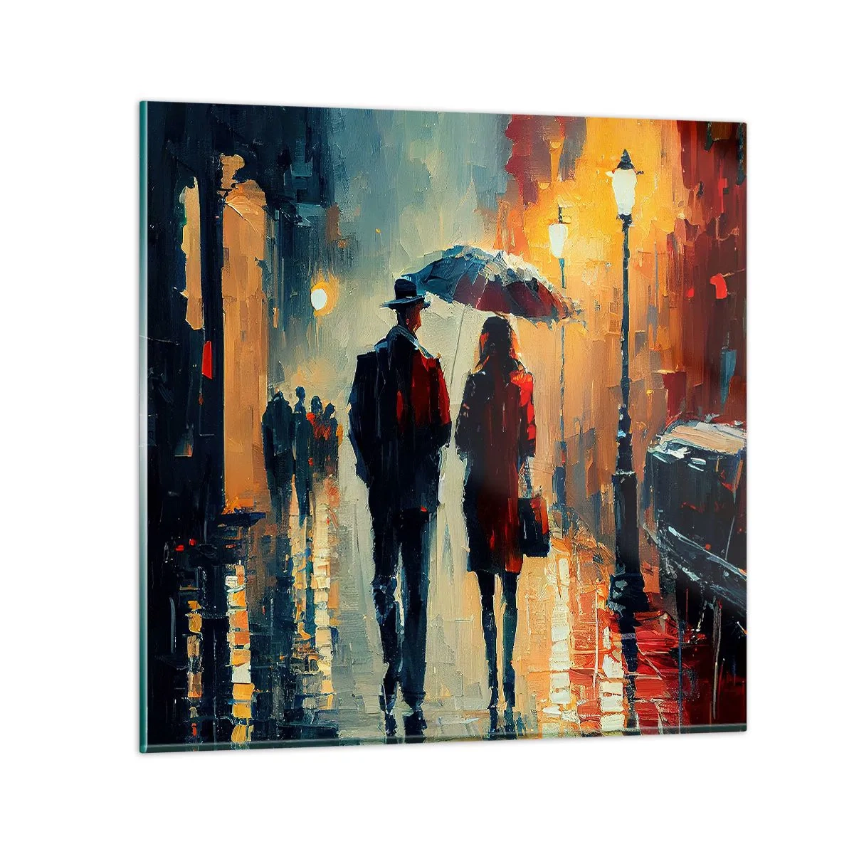 Impression sur verre - Image sur verre - Histoire d'amour urbaine - 30x30 cm
