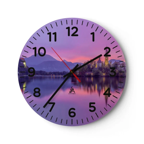 Horloge murale - Pendule murale - Une île de conte de fées au crépuscule - 40x40 cm