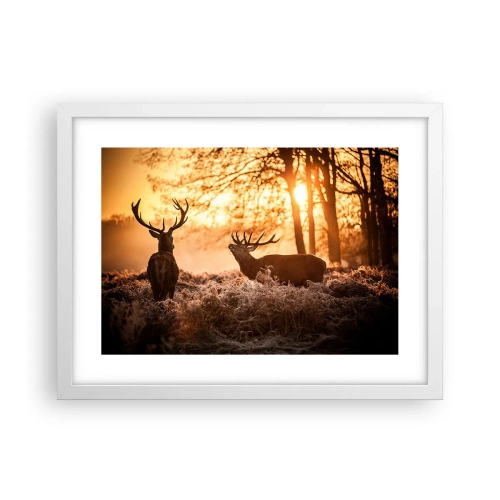 Affiche dans un cadre blanc - Poster - Le rêve d'un chasseur - 40x30 cm