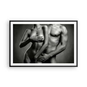Affiche dans un cadre noir - Poster - Adam et Eve - 91x61 cm