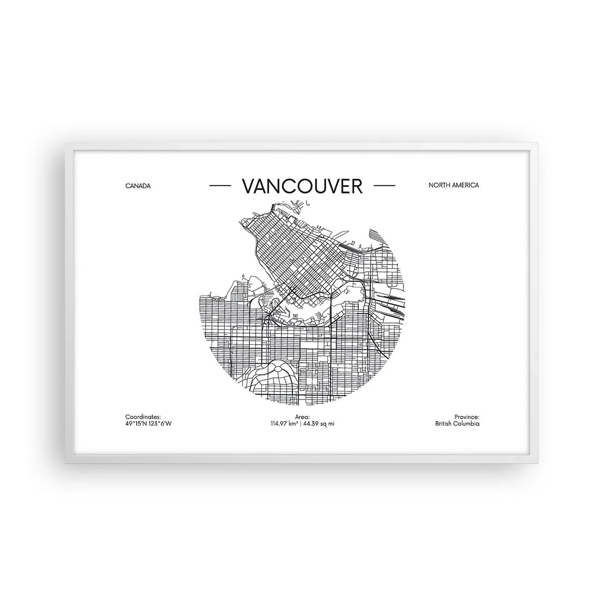 Affiche dans un cadre blanc - Poster - Anatomie de Vancouver - 91x61 cm