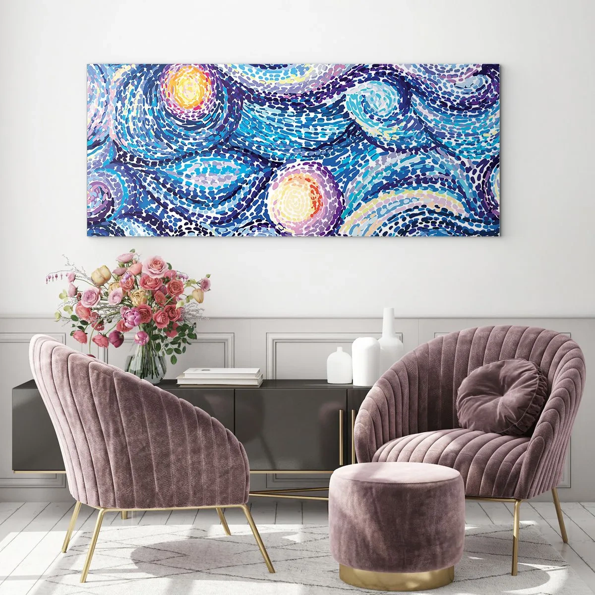 Impression sur verre - Image sur verre - D'après un tableau de van Gogh - 100x40 cm