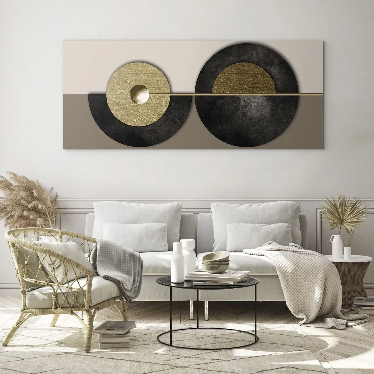 Impression sur verre - Image sur verre - Variations autour du cercle - 100x40 cm