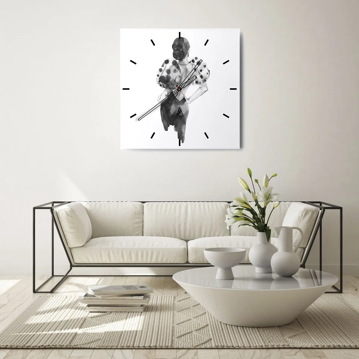 Horloge murale - Pendule murale - Elle est passée juste à côté - 40x40 cm