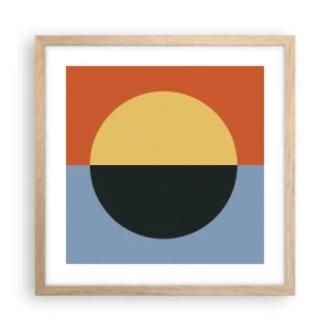 Affiche dans un chêne clair - Poster - Composition de chaleur et de fraîcheur - 40x40 cm