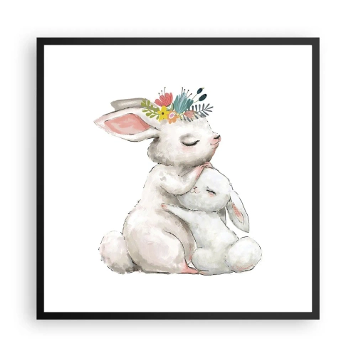 Affiche dans un cadre noir - Poster - Maman irremplaçable - 60x60 cm