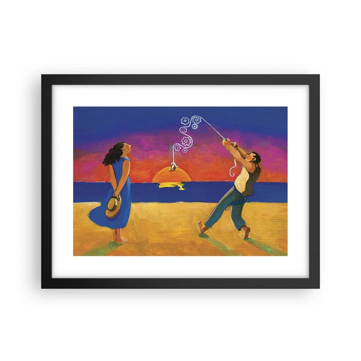 Affiche dans un cadre noir - Poster - Plus qu'une étoile dans le ciel - 40x30 cm