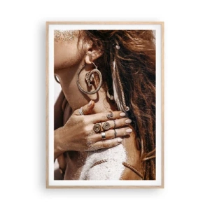 Affiche dans un chêne clair - Poster - Reine des plages sauvages - 70x100 cm