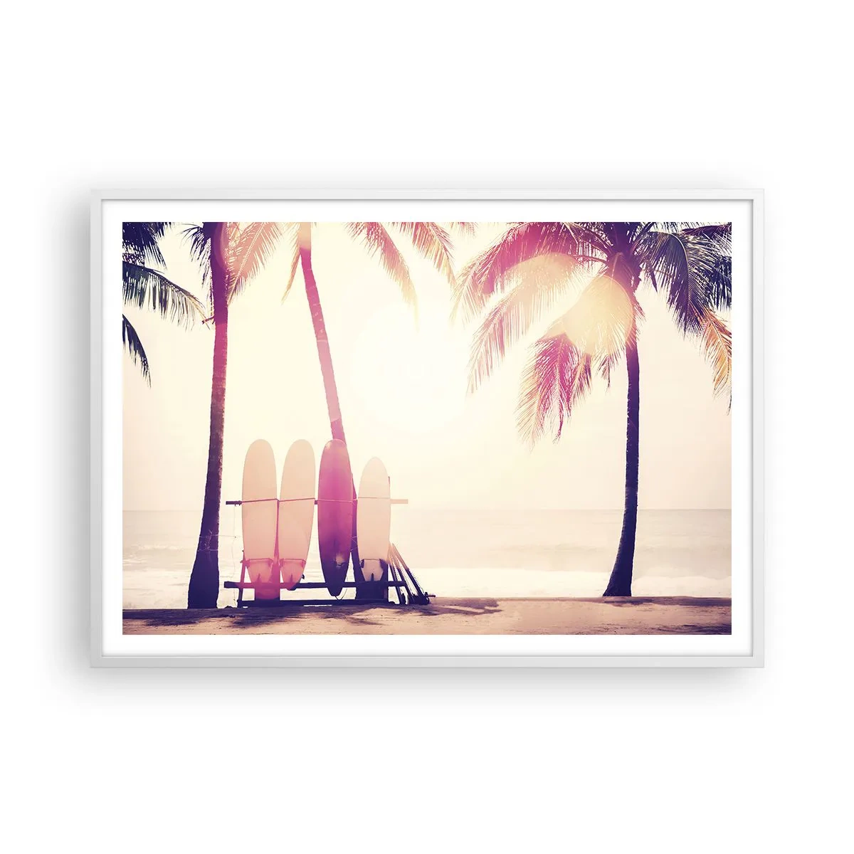 Affiche dans un cadre blanc - Poster - Ca va être une journée magnifique - 100x70 cm