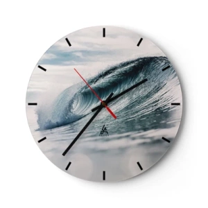 Horloge murale - Pendule murale - Une vague océanique dynamique capturée en mouvement - 30x30cm - Pic d'eau - Décoration murale moderne pour le salon, la cuisine et la chambre ARTTOR