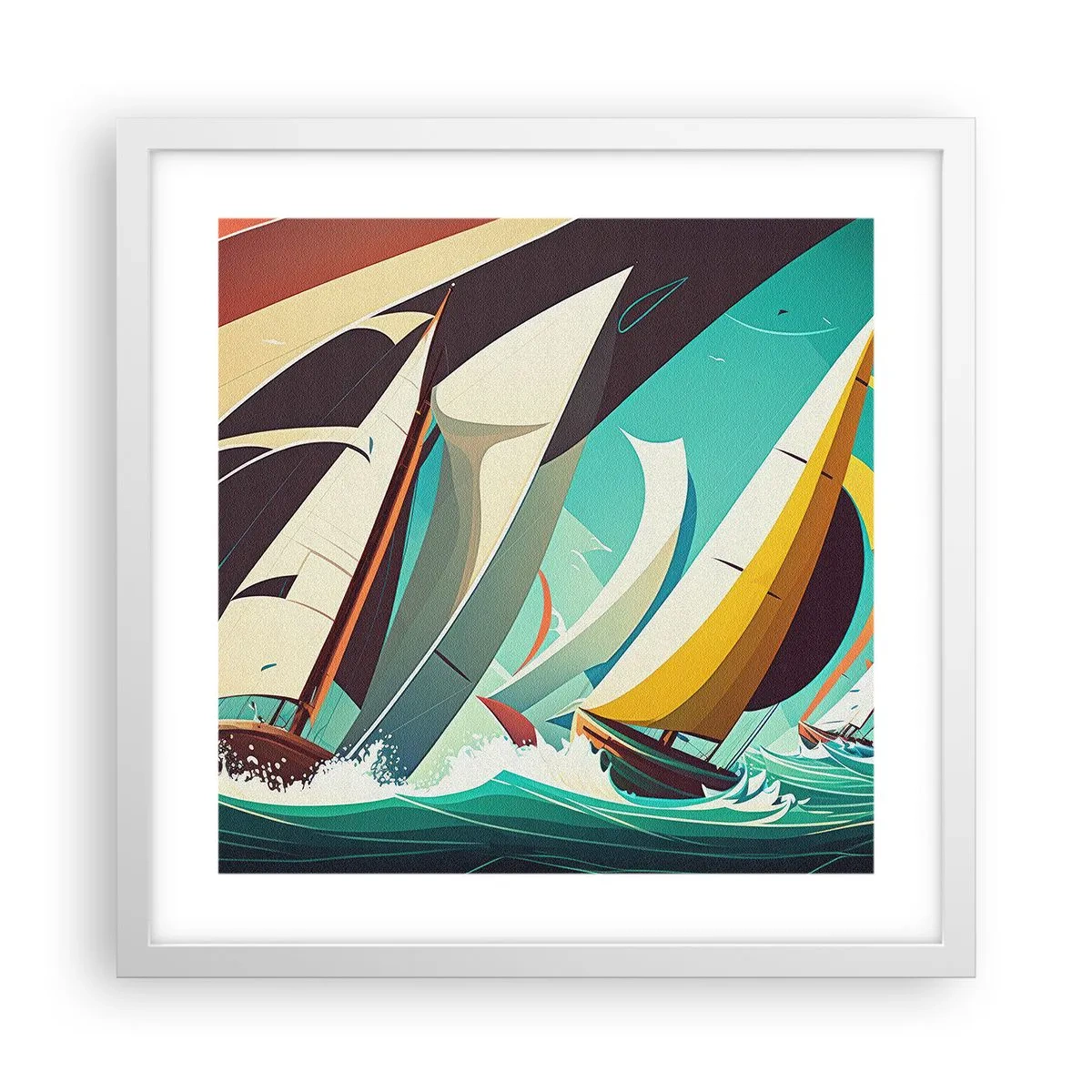 Affiche dans un cadre blanc - Poster - Bonne chance avec les éléments - 40x40 cm