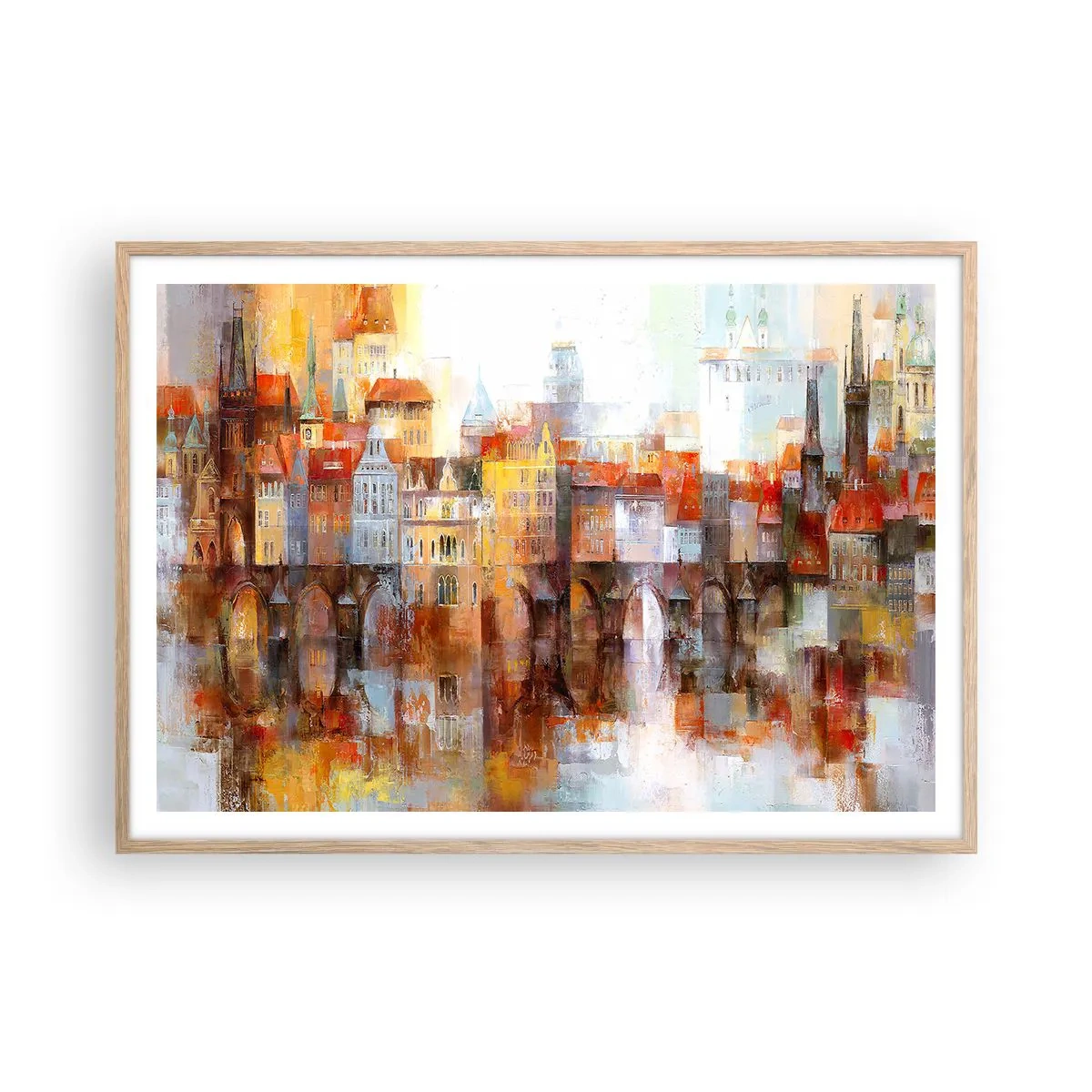 Affiche dans un chêne clair - Poster - C'est aussi beau sous le pont - 100x70 cm