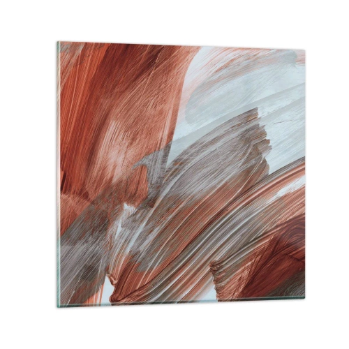 Impression sur verre - Image sur verre - Abstraction venteuse et automnale - 30x30 cm