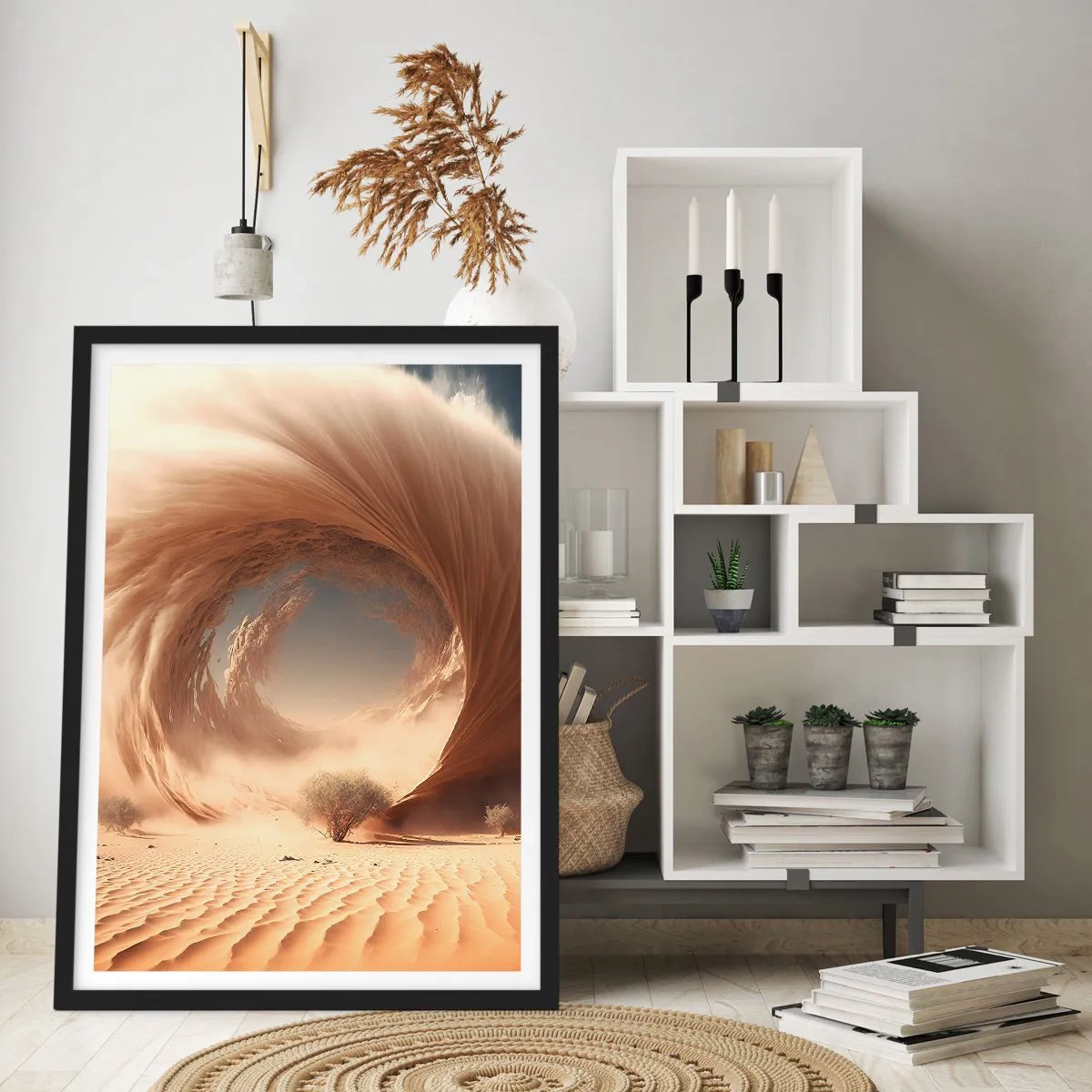 Affiche dans un cadre noir - Poster - Portail ouvert - 40x50 cm