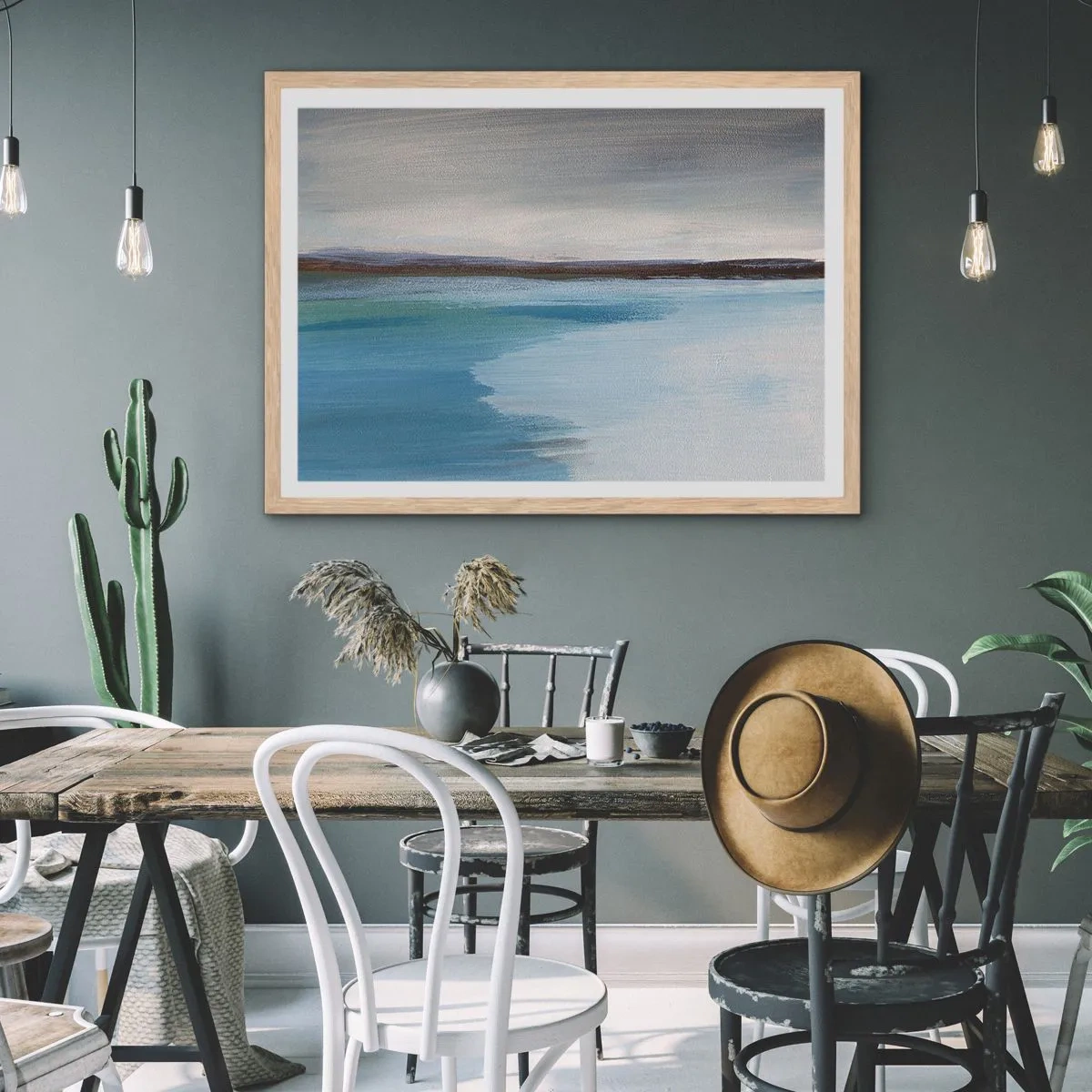 Affiche dans un chêne clair - Poster - Paysage horizontal - 100x70 cm