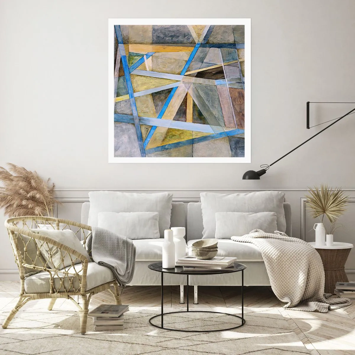 Affiche - Poster - Tout droit ou en diagonale ? - 60x60 cm