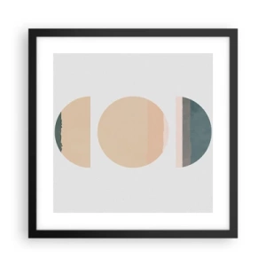 Affiche dans un cadre noir - Poster - Cercles après cercles - 40x40 cm