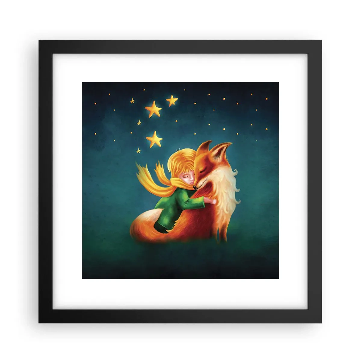 Affiche dans un cadre noir - Poster - Petit Prince - 30x30 cm