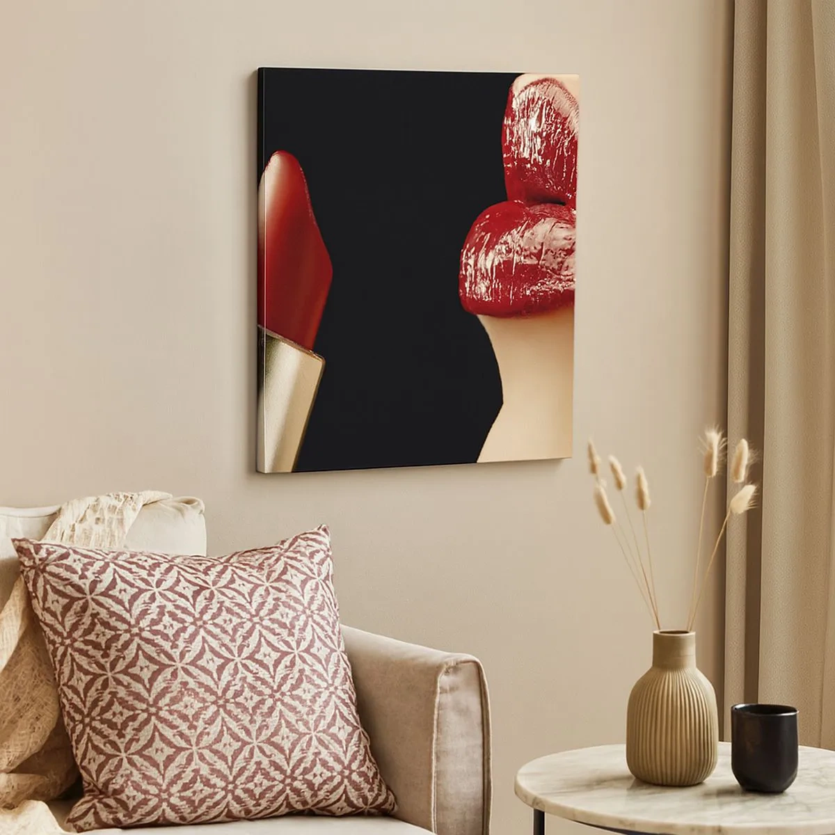 Impression sur toile - Image sur toile - Sensualité et brillance du carmin - 30x30 cm