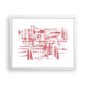 Affiche dans un cadre blanc - Poster - La ville rouge - 50x40 cm