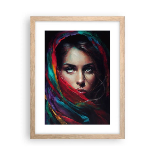 Affiche dans un chêne clair - Poster - Mystère aux yeux verts - 30x40 cm