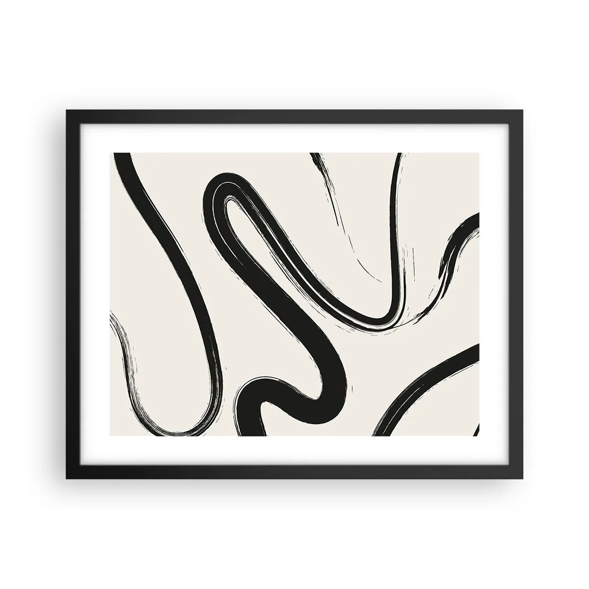 Affiche dans un cadre noir - Poster - Fantaisie en noir et blanc - 50x40 cm