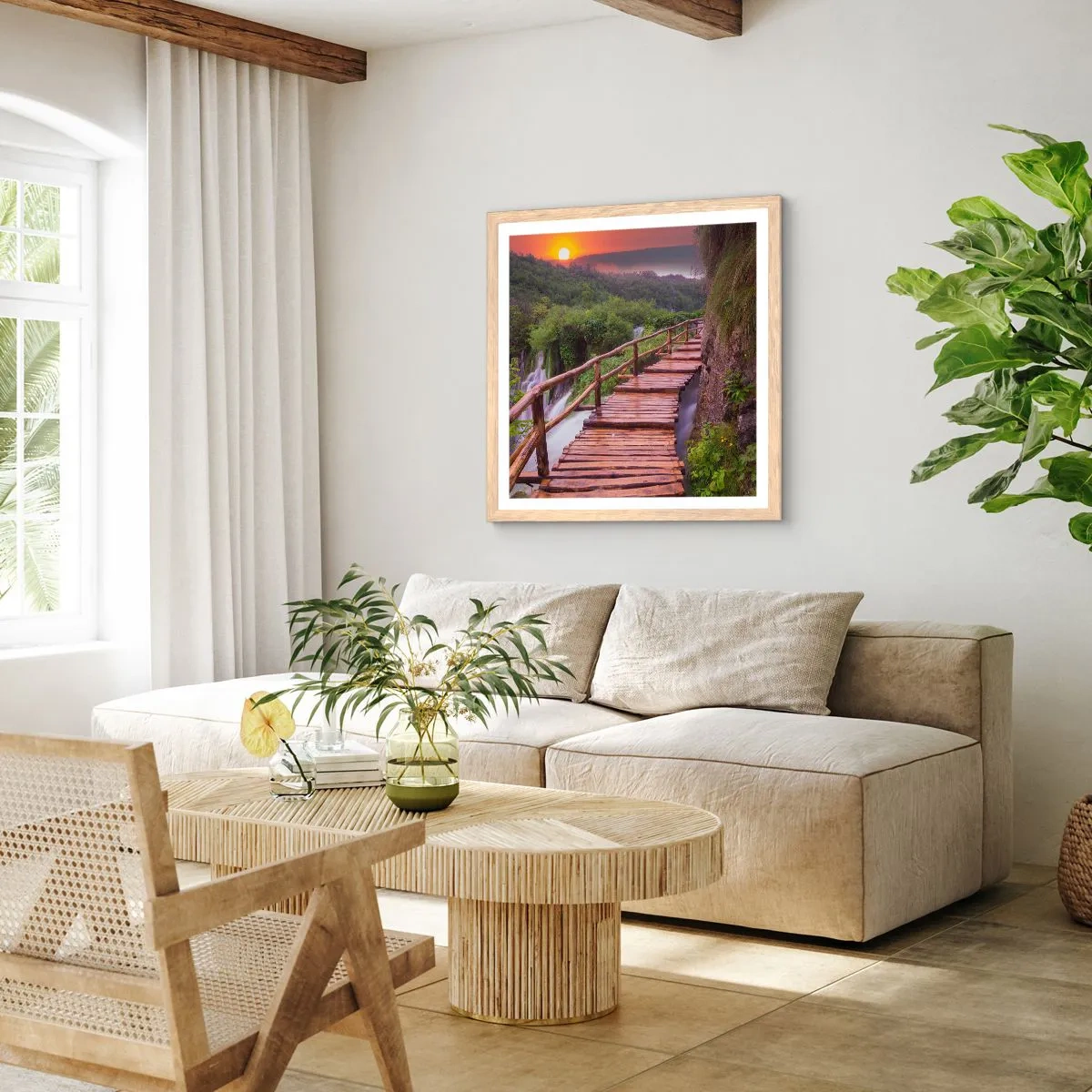 Affiche dans un chêne clair - Poster - La beauté au-delà de la croyance - 40x40 cm