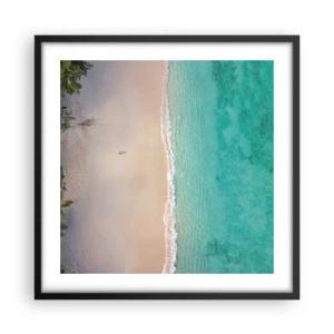 Affiche dans un cadre noir - Poster - Plage paradisiaque - 50x50 cm