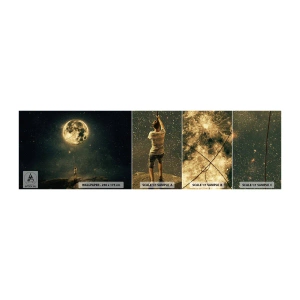 Échantillon de Papier Peint Autocollant Deluxe Sticker - Celui qui a volé la lune - Lune, Étoiles, Imagination - 100x30 cm