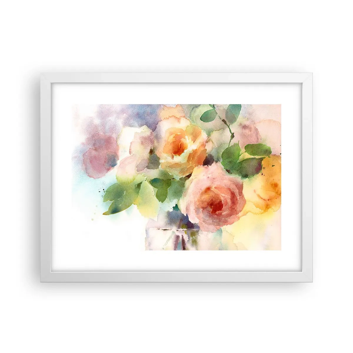 Affiche dans un cadre blanc - Poster - Délicat comme l'aquarelle - 40x30 cm