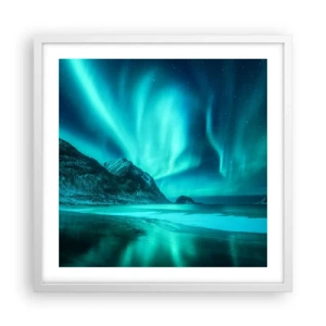 Affiche dans un cadre blanc - Poster - Merveilles du Nord - 50x50 cm