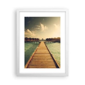Affiche dans un cadre blanc - Poster - Invitation chaleureuse - 30x40 cm