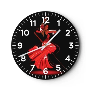 Horloge murale - Pendule murale - L'esprit fougueux du flamenco - 30x30 cm