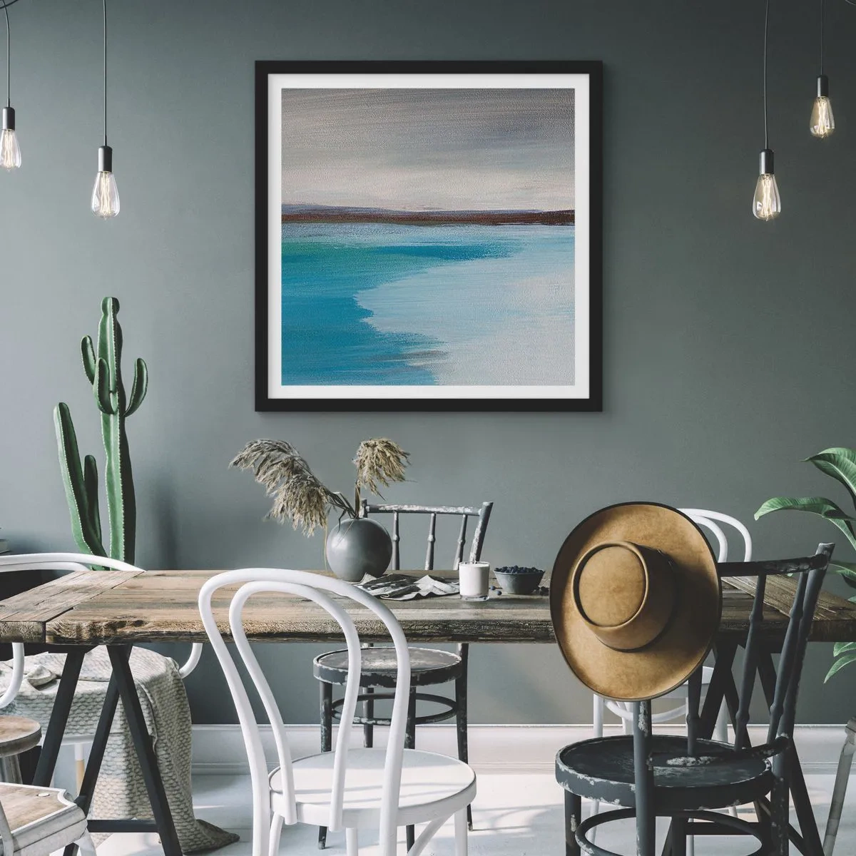 Affiche dans un cadre noir - Poster - Paysage horizontal - 30x30 cm