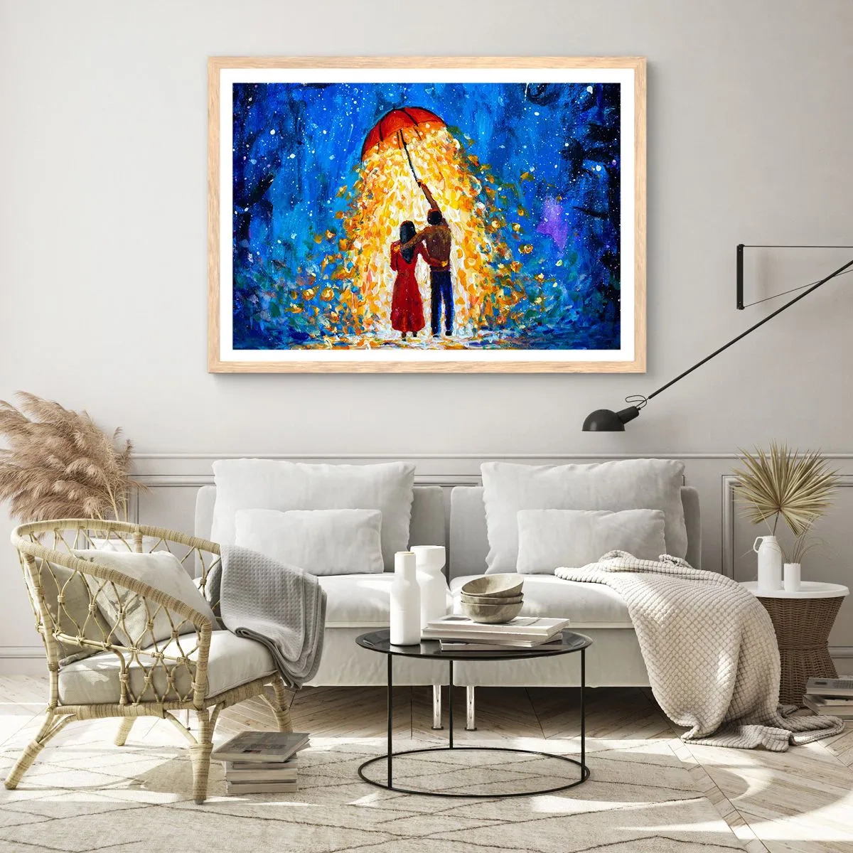 Affiche dans un chêne clair - Poster - La magie d'une soirée pluvieuse ? - 50x40 cm