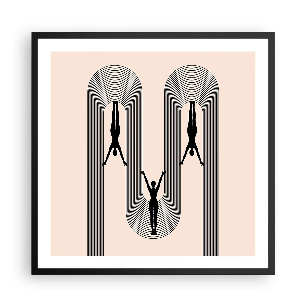 Affiche dans un cadre noir - Poster - Les jambes en l’air - 60x60 cm