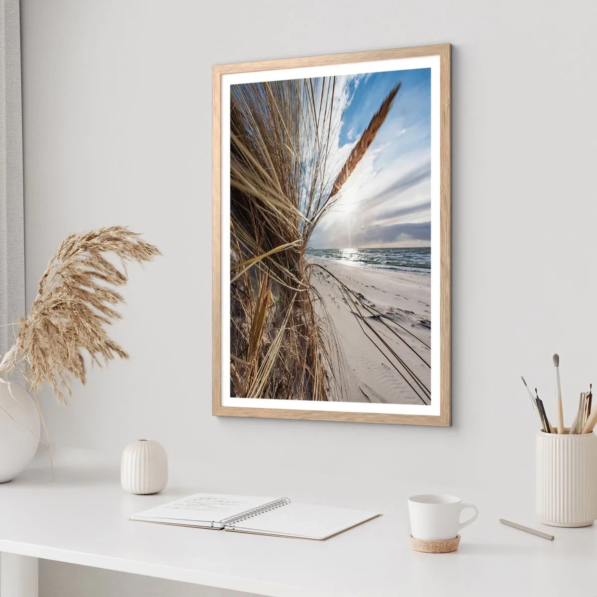 Affiche dans un chêne clair - Poster - Rencontre des éléments - 61x91 cm