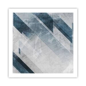 Affiche - Poster - Composition spatiale - mouvement gris - 60x60 cm