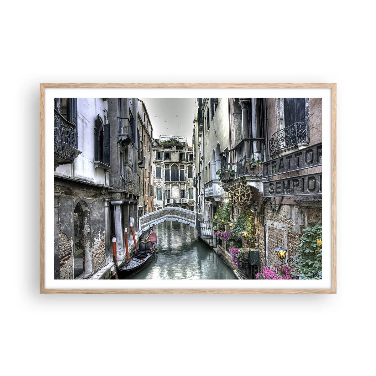 Affiche dans un chêne clair - Poster - Pendant des siècles dans une réflexion silencieuse - 100x70 cm