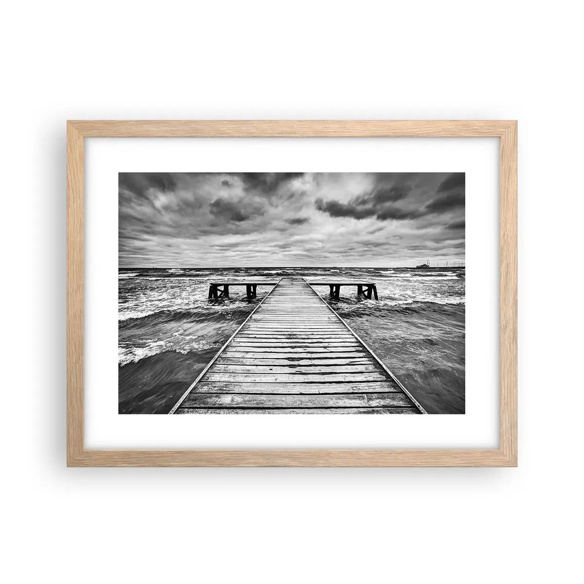 Affiche dans un chêne clair - Poster - J'attends que le vent, ça le chassera... - 40x30 cm