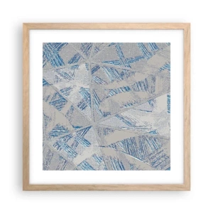 Affiche dans un chêne clair - Poster - Dans un labyrinthe bleu-gris - 40x40 cm