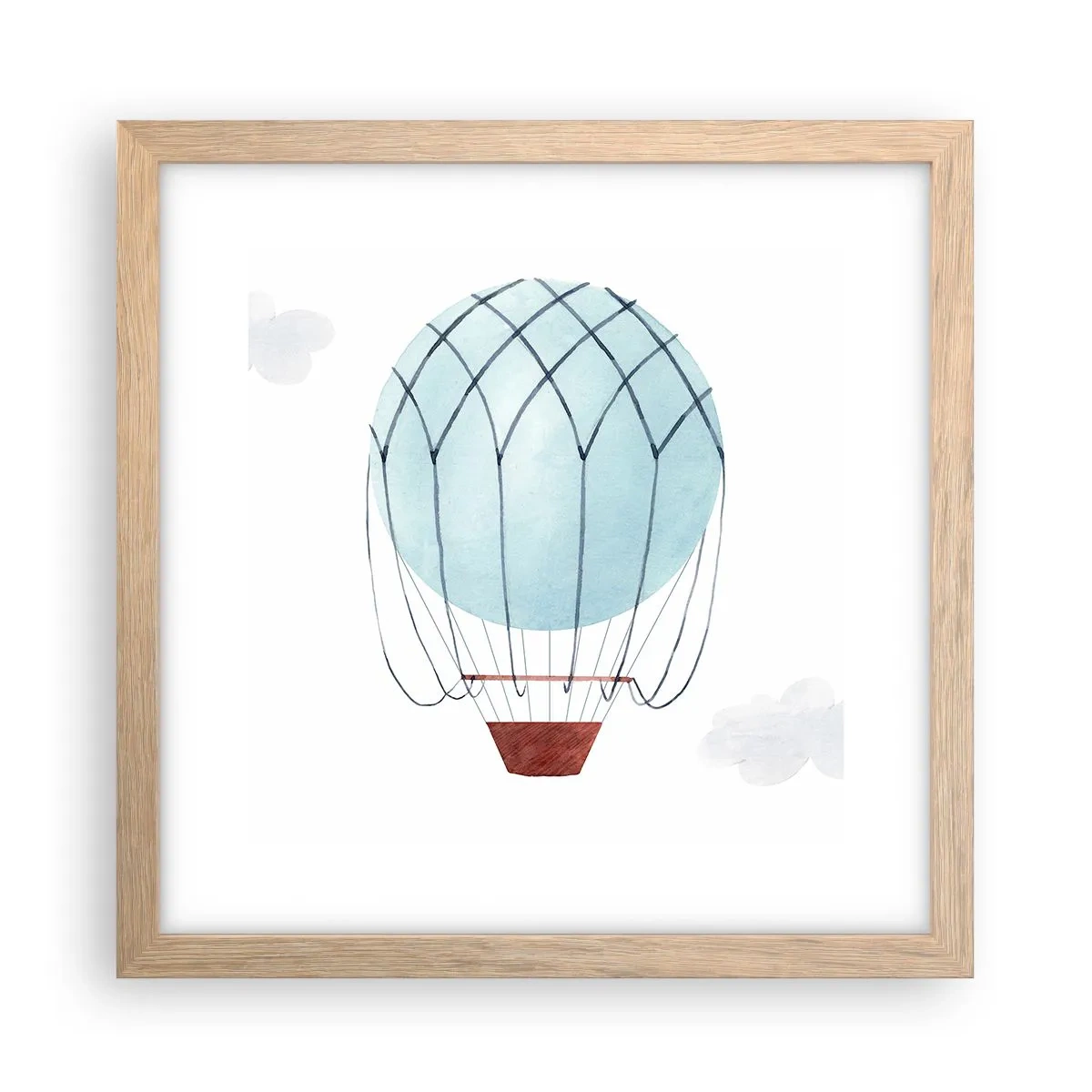 Affiche dans un chêne clair - Poster - Entièrement dans les nuages - 30x30 cm