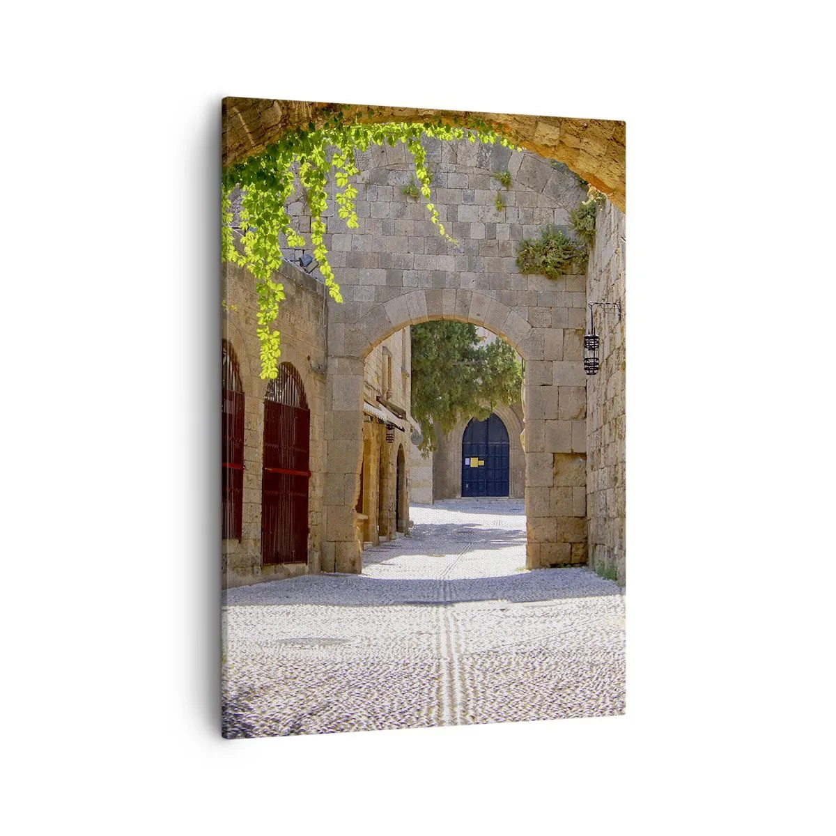 Impression sur toile - Image sur toile - Arches en pierre et rues pavées de style médiéval - 50x70cm - Le cortège apparaîtra bientôt - Décoration murale moderne pour le salon et la chambre ARTTOR