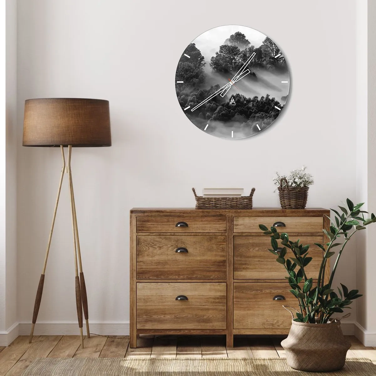 Horloge murale - Pendule murale - Sortir de son sommeil - 40x40 cm