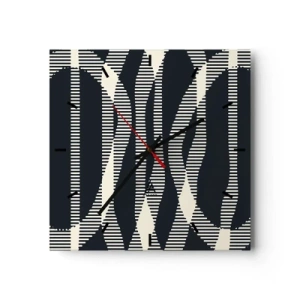 Horloge murale - Pendule murale - Lignes géométriques dans des tons clairs sur un fond sombre - 30x30cm - Une tentative de briser l'obscurité - Décoration murale moderne pour le salon et la chambre ARTTOR