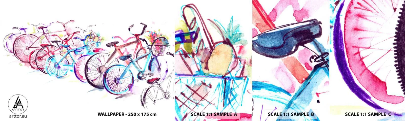 Échantillon De Papier Peint Standard Eco - Congrès du club Antymoto - Vélo, Abstraction, Graphique - 100x30 cm