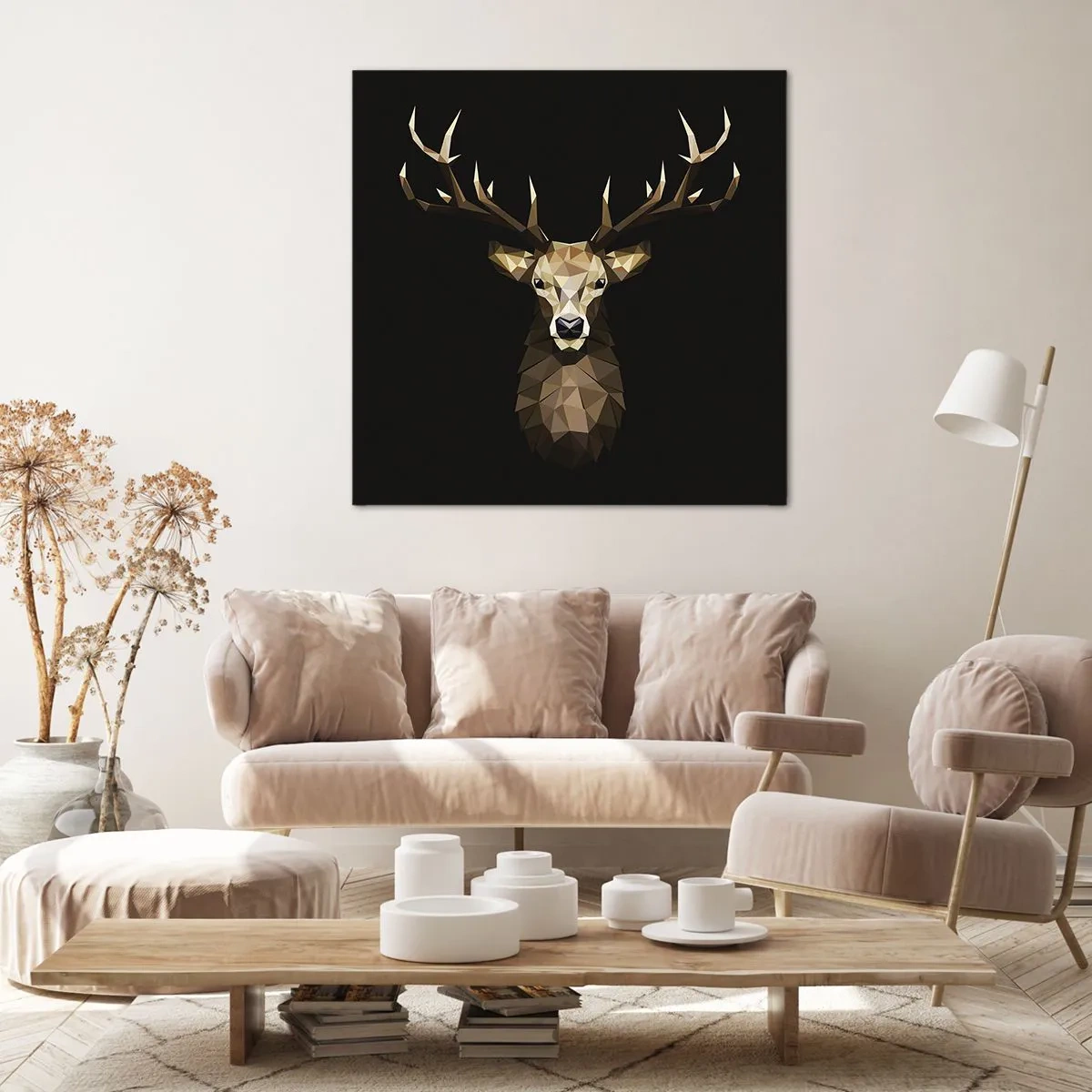 Impression sur toile - Image sur toile - Cerf cubique - 60x60 cm
